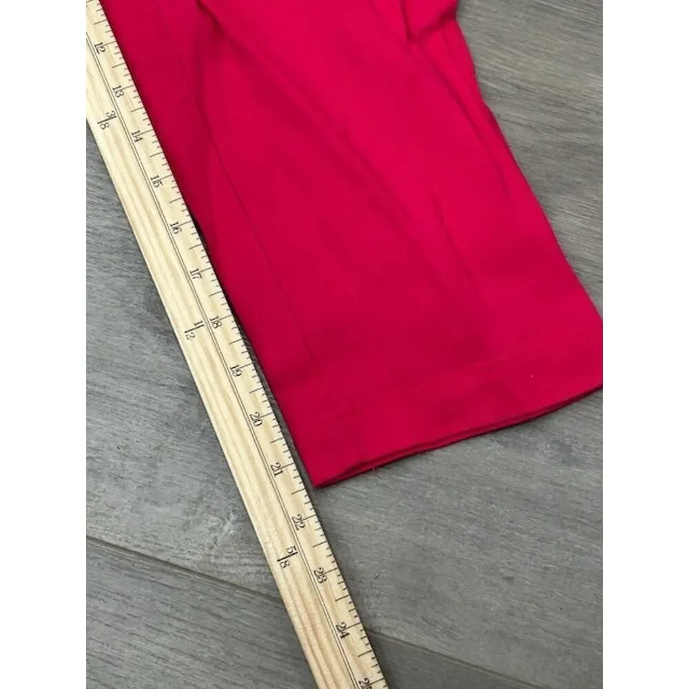 Unique Vintage Womens Straight Pants Smack Heart Pockets‎ Back Zip Pink Size 1X